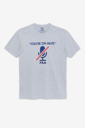 FILA On Mute Tee Shirts Grey,Mens Clothing | CA.WQBTCS617